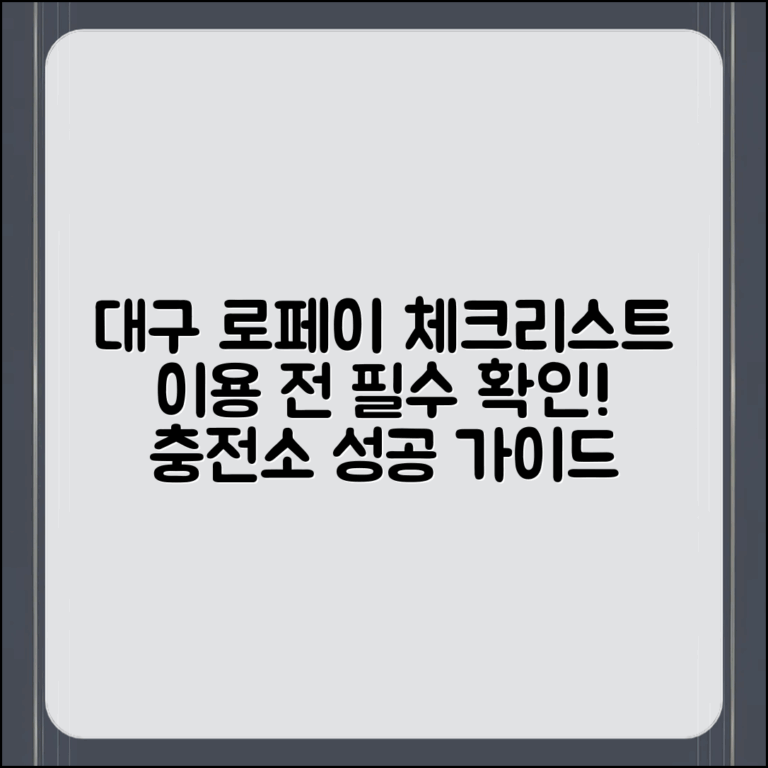 대구 로페이 충전소, 이용 전 체크리스트는 무엇일까요?