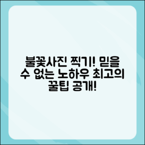 믿을 수 없는 최고의 불꽃사진 찍기 노하우!