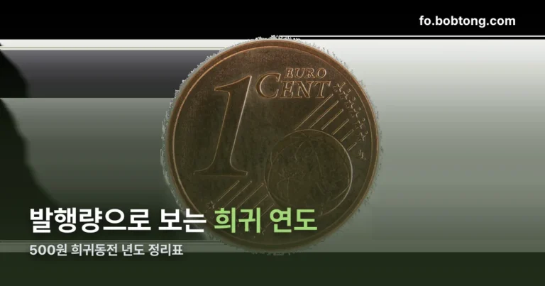 500원 희귀동전 년도 정리표 정리 썸네일