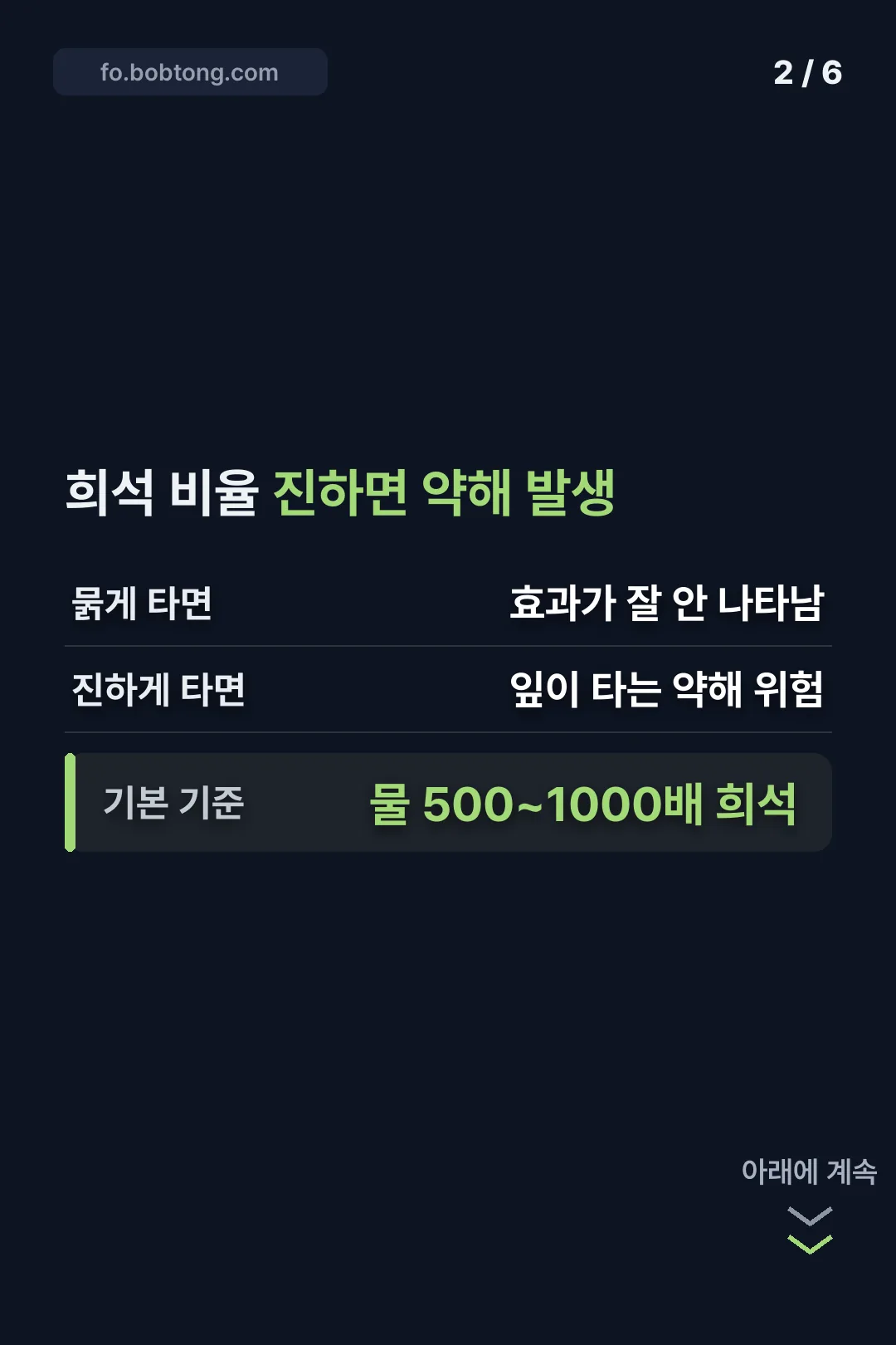 희석 비율 안내