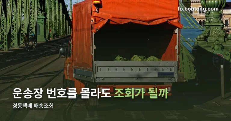경동택배 배송조회 정리 썸네일